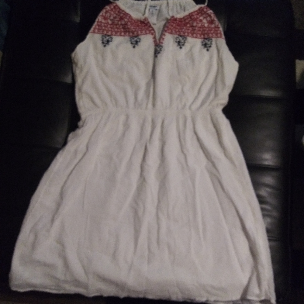Old Navy white blue red dress